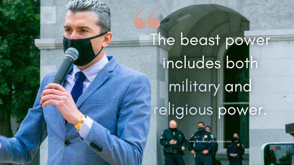 The beast power includes both military and religious power.
